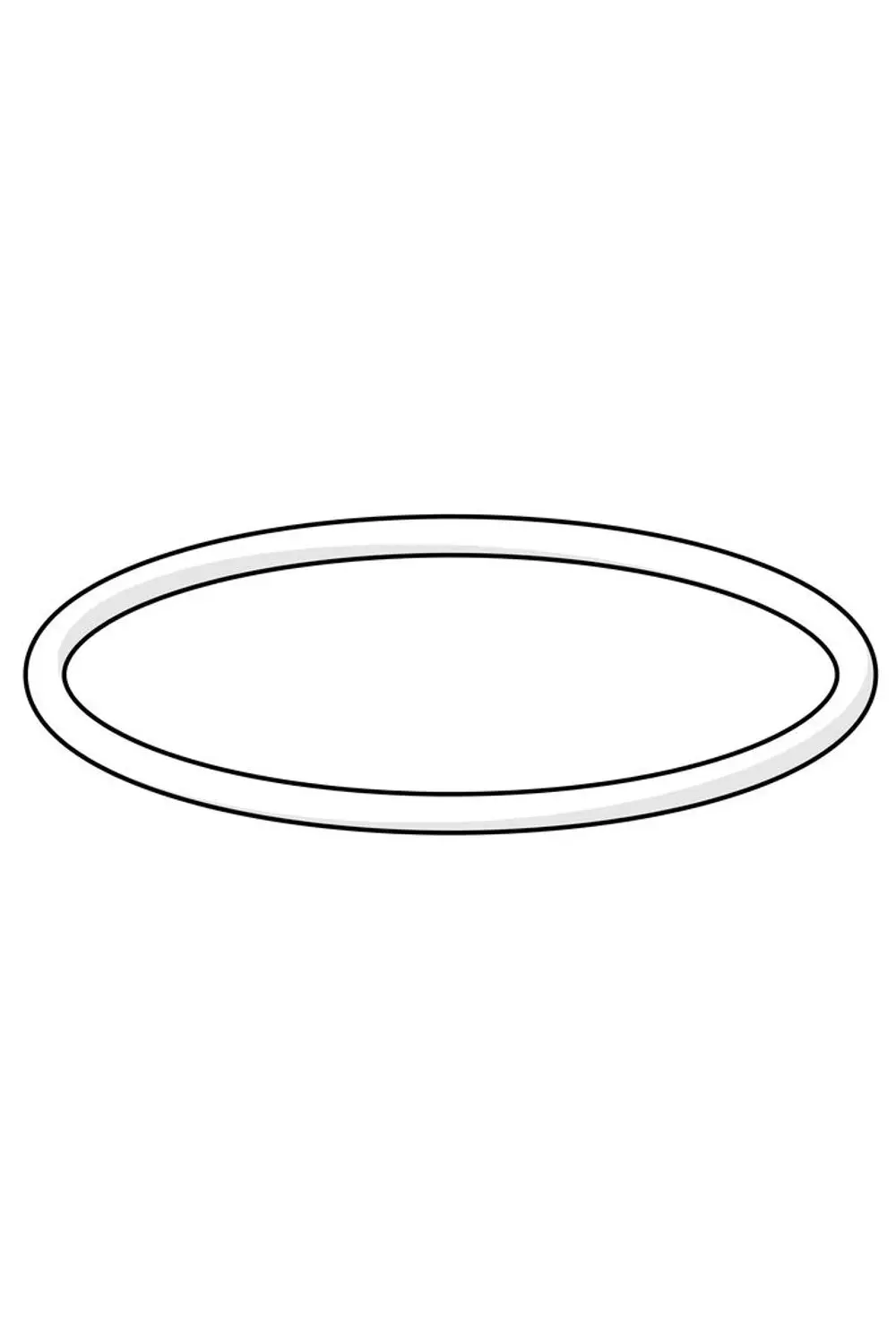 O-Ring in ovaler Form, mit klaren Umrissen, geeignet für verschiedene Anwendungen. Produkt von HANSA. Weißer Hintergrund mit schwarzem Rand.